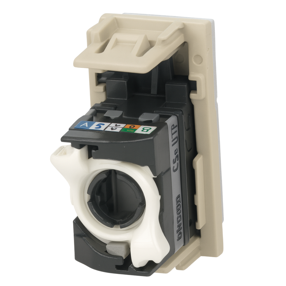 Connettori RJ45 Bticino Living Now toolless UTP cat5E sabbia KM4279C5E - 3