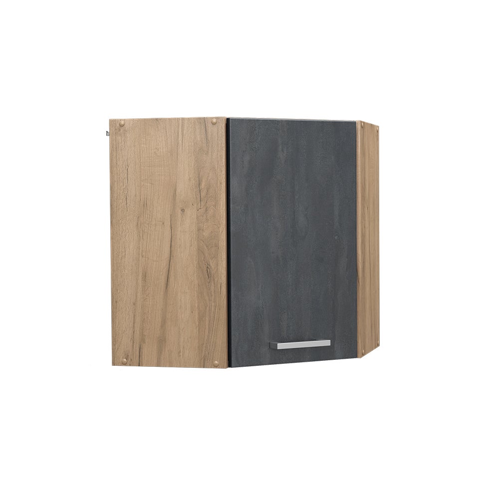 Vicco Szafka wisząca narożna R-Line, Czarny beton, 57 cm