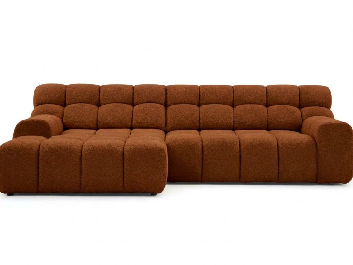 Canapé d'angle convertible avance-recule électrique ANDRE tissu texturé ...