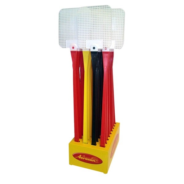 Aeroxon Classic Heavy Duty Plastic Fly Swatter - Couleurs assorties (noir, jaune ou rouge) - 1 pc.