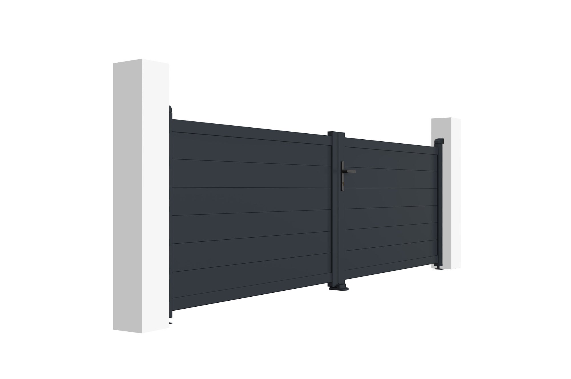 Cancello a battente in alluminio 3,5m EIGER 350B115 GREY - 3