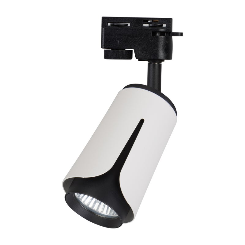 Reflektor szynowy GU10 LED 1-faza IP20 lampa oprawa na szynę ruchomy biało-czarny XUDO