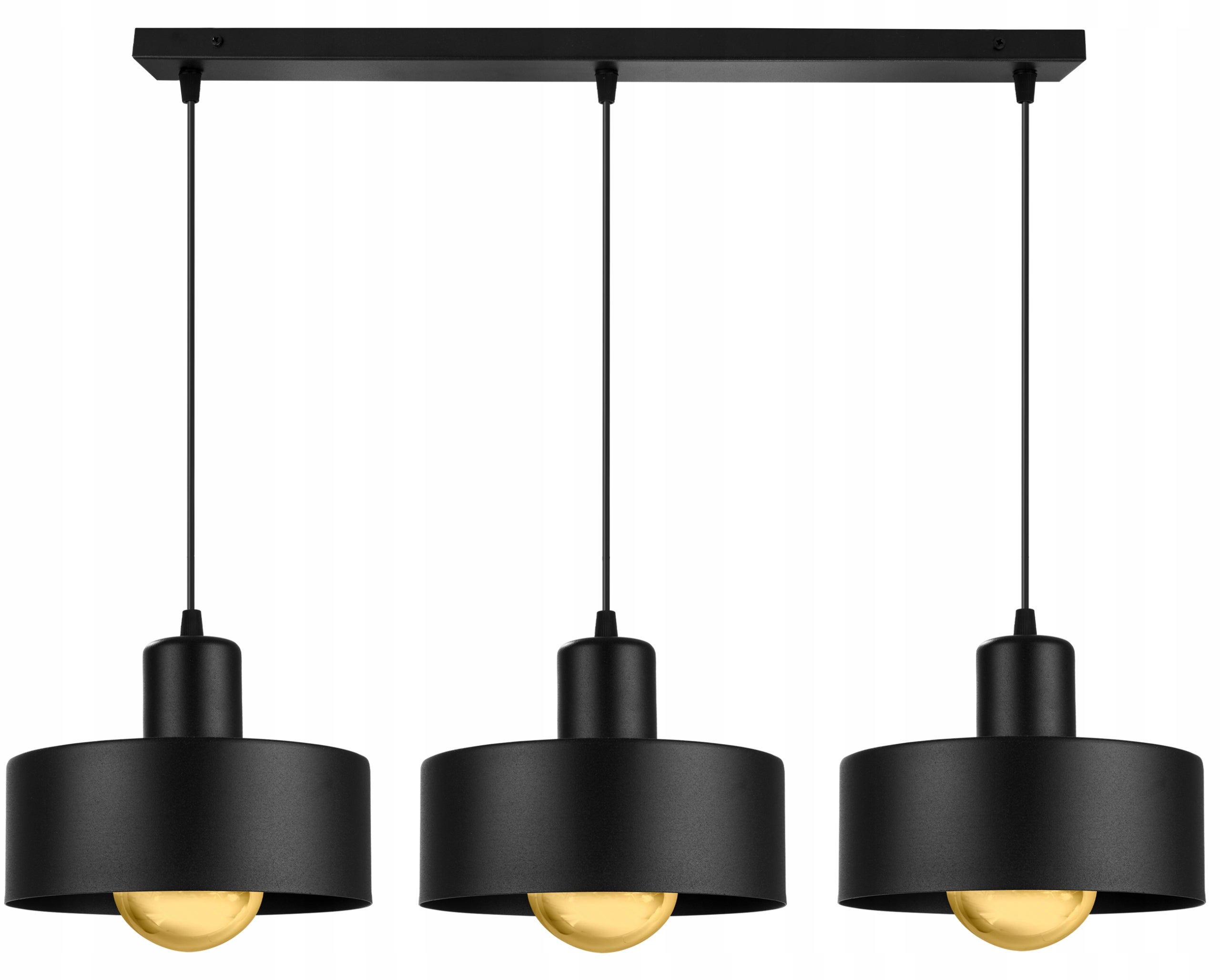 Lampa sufitowa wisząca Barcelona classy 3xE27 abażur walec czarny Light Home LH