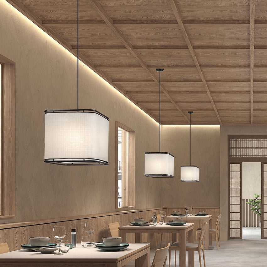 Suspension AKIRO Large E27 15W Noir - 2