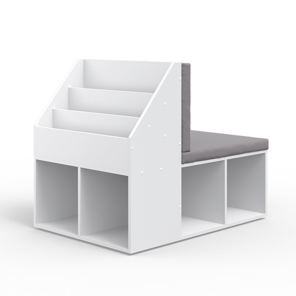 Bibliothèque Tetrix Blanche - 40x100x30 Cm, 4 Compartiments Et 3 étagères - Design Moderne Pour Salon Ou Bureau - 12