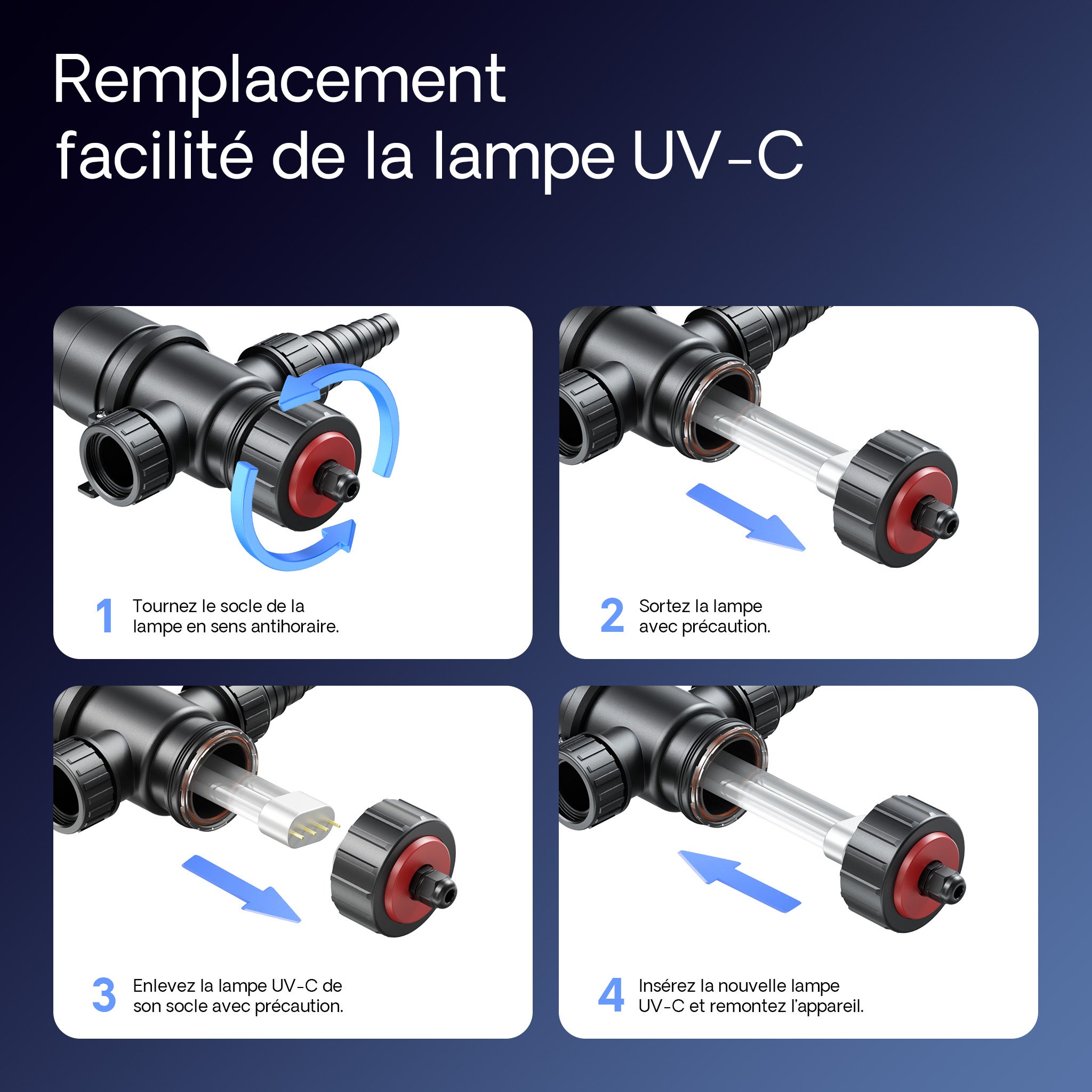 CUV-136 Stérilisateur Clarificateur de bassins ou d’étang - débit max. de 4500 l/h - avec Lampe rayons UV-C 36 W - pour Poissons et plantes… SunSun... - 8