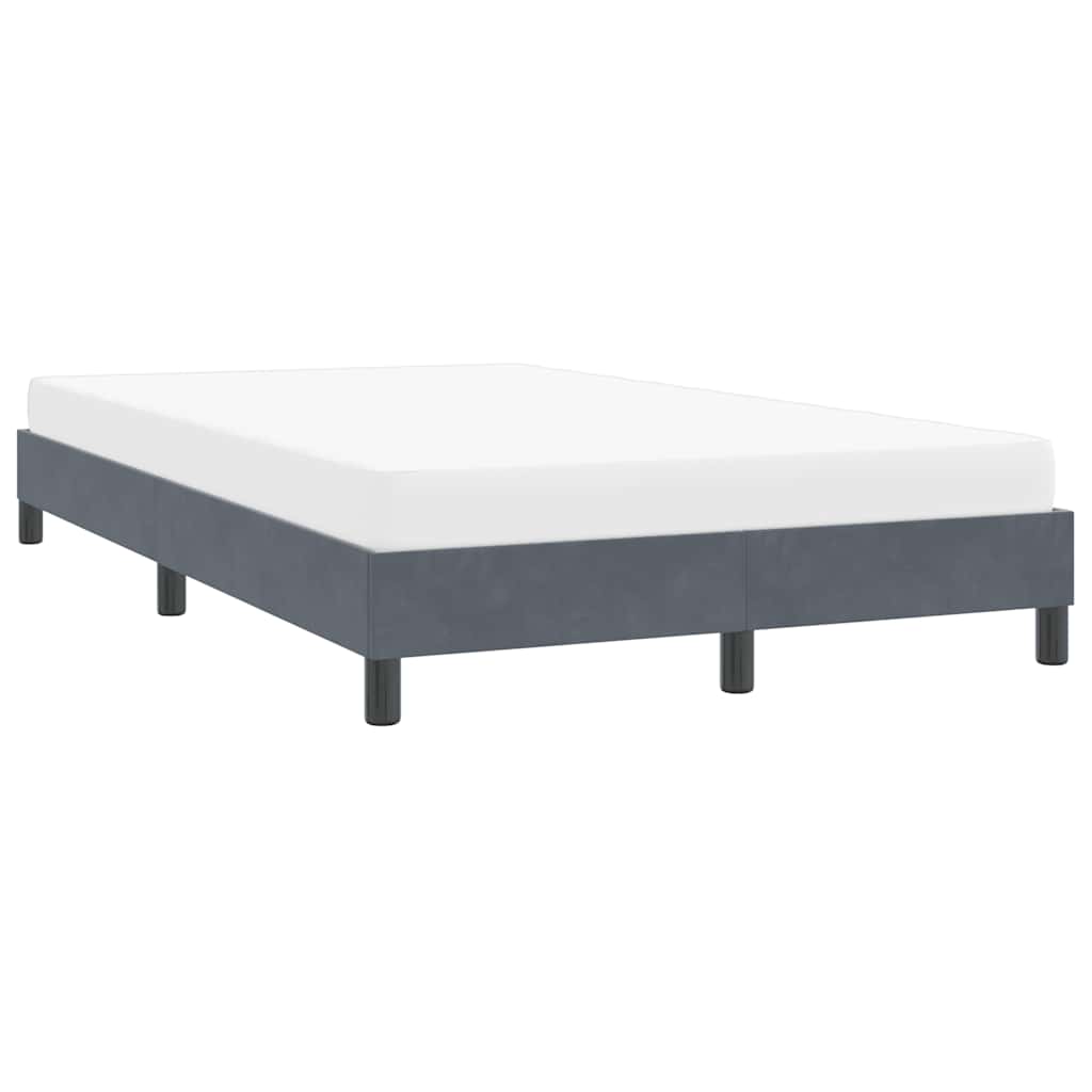 Cadre de lit sans matelas gris foncé 120 x 220 cm velours - 4