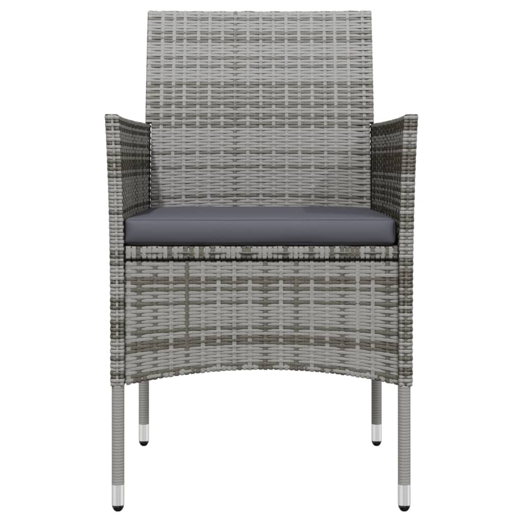 Ensemble de salle à manger de jardin et coussins 5pcs Gris/noir - 5