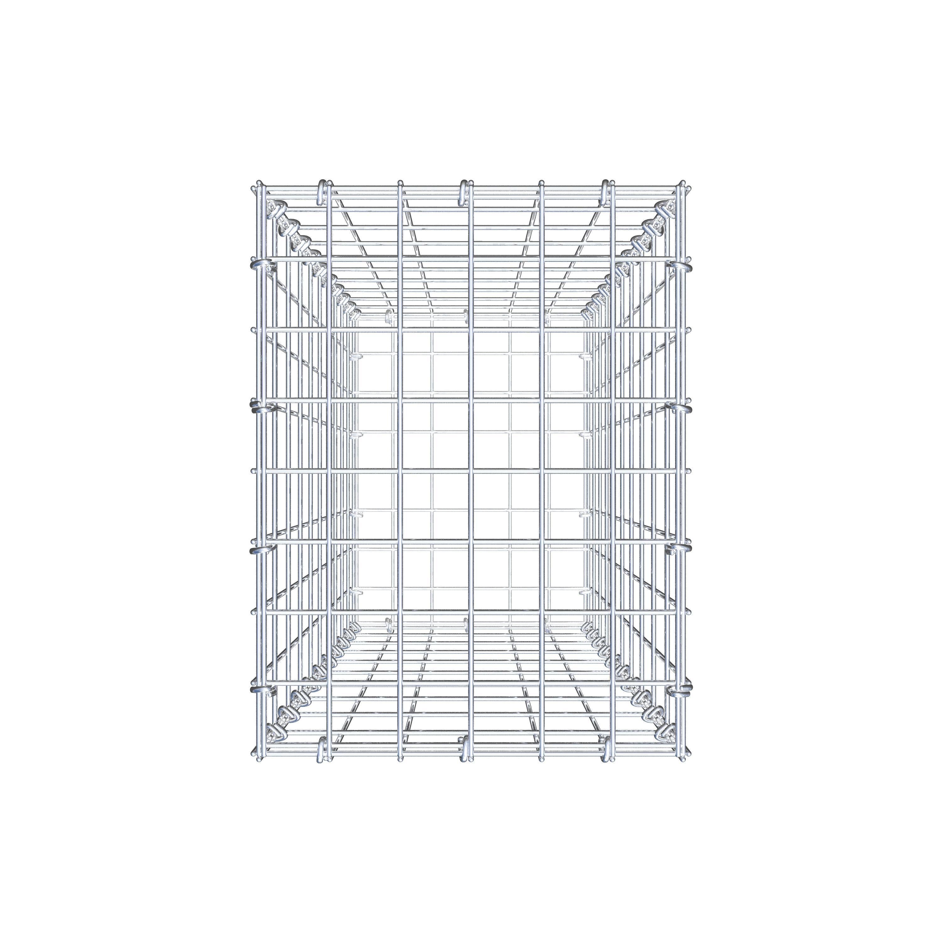 Gavión de acero galvanizado 100x30x40cm (LxAxP), malla 5 x 10cm, Anillo en C, jaula metálica para muro o jardín - 5