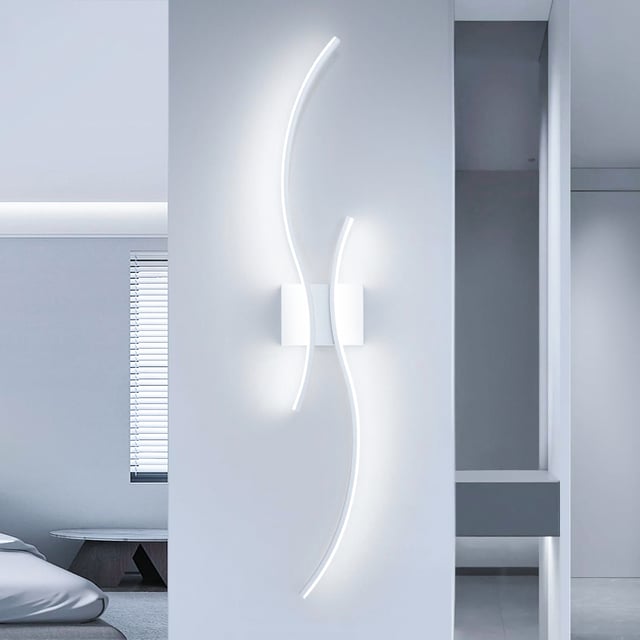 Nowoczesna lampa ścienna łukowa, kinkiet LED, lampka nocna do wnętrz, lampa sufitowa, lampy dekoracyjne, 60 cm x 15 cm (zimna biel, 6000 K)