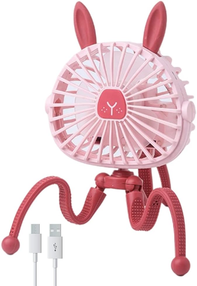 Ventilateur à Clip Rotatif 360° - 3 Vitesses, Pour Poussette, Guidon Vélo, Portable Et Rechargeable USB - 10