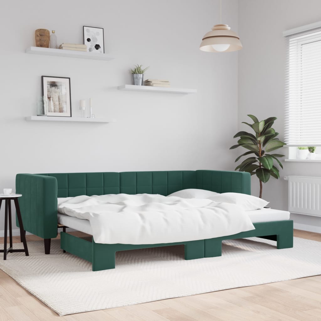Maison Exclusive - Divano Letto Con Letto Estraibile Verde Scuro 80x200cm Velluto 89909617