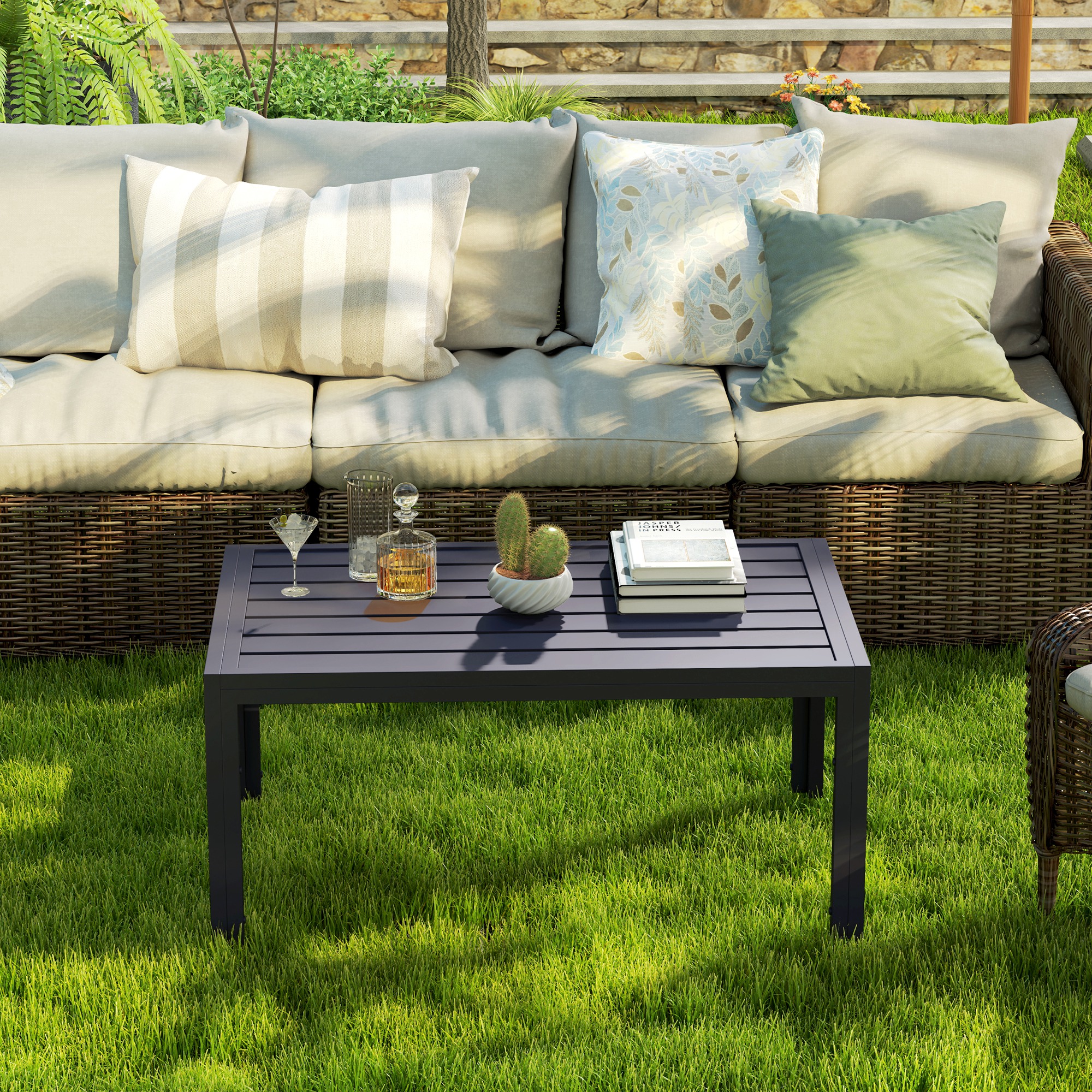 Table basse de jardin acier Outsunny - 8