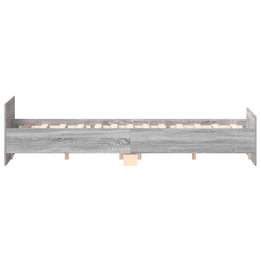 Cadre de lit sans matelas, gris, 140 × 200 cm - 7