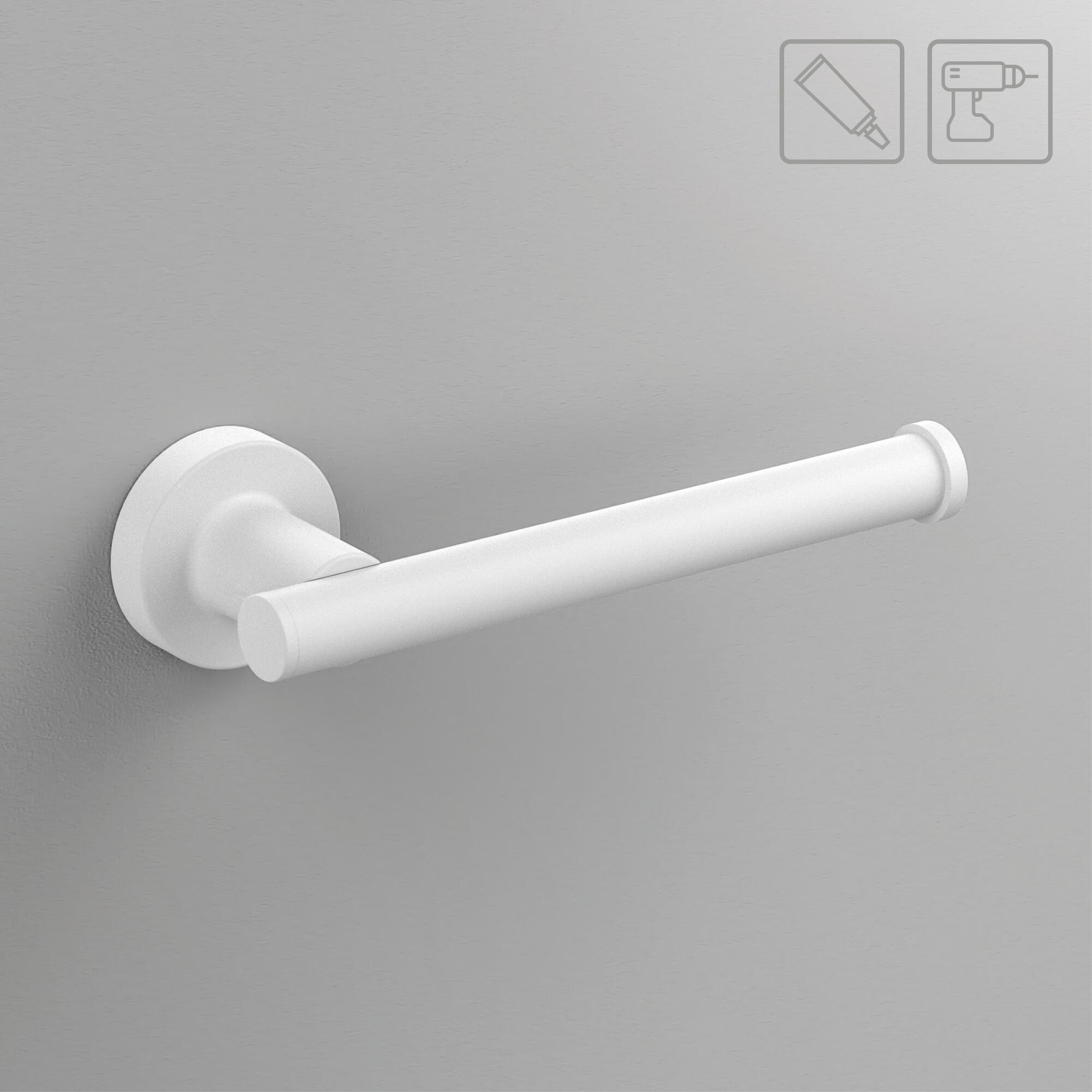 Uchwyt na papier toaletowy Architecture biały samoprzylepny lub do przykręcenia - 2