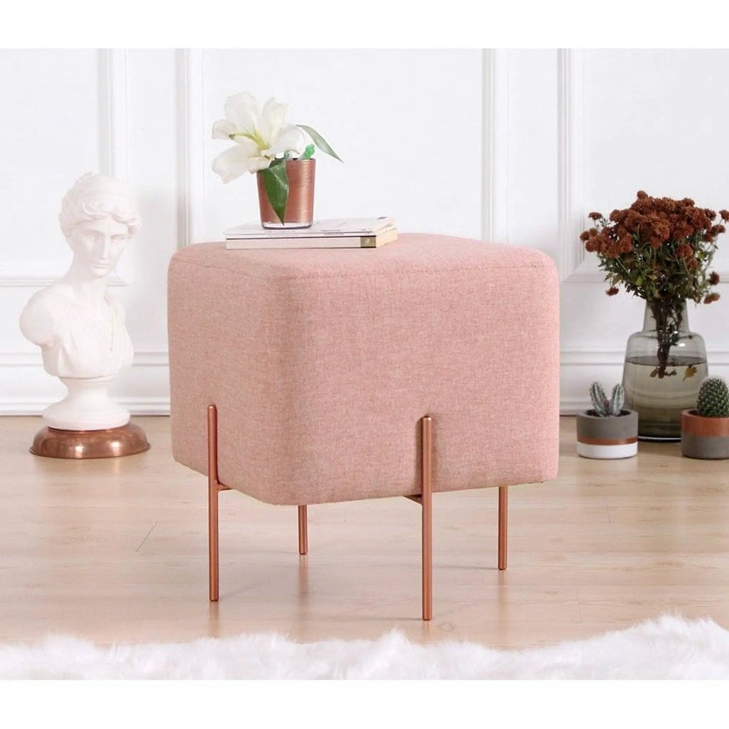 Taburet COPPER 56, stofa clasica roz, 40x40x42 cm | Leroy Merlin