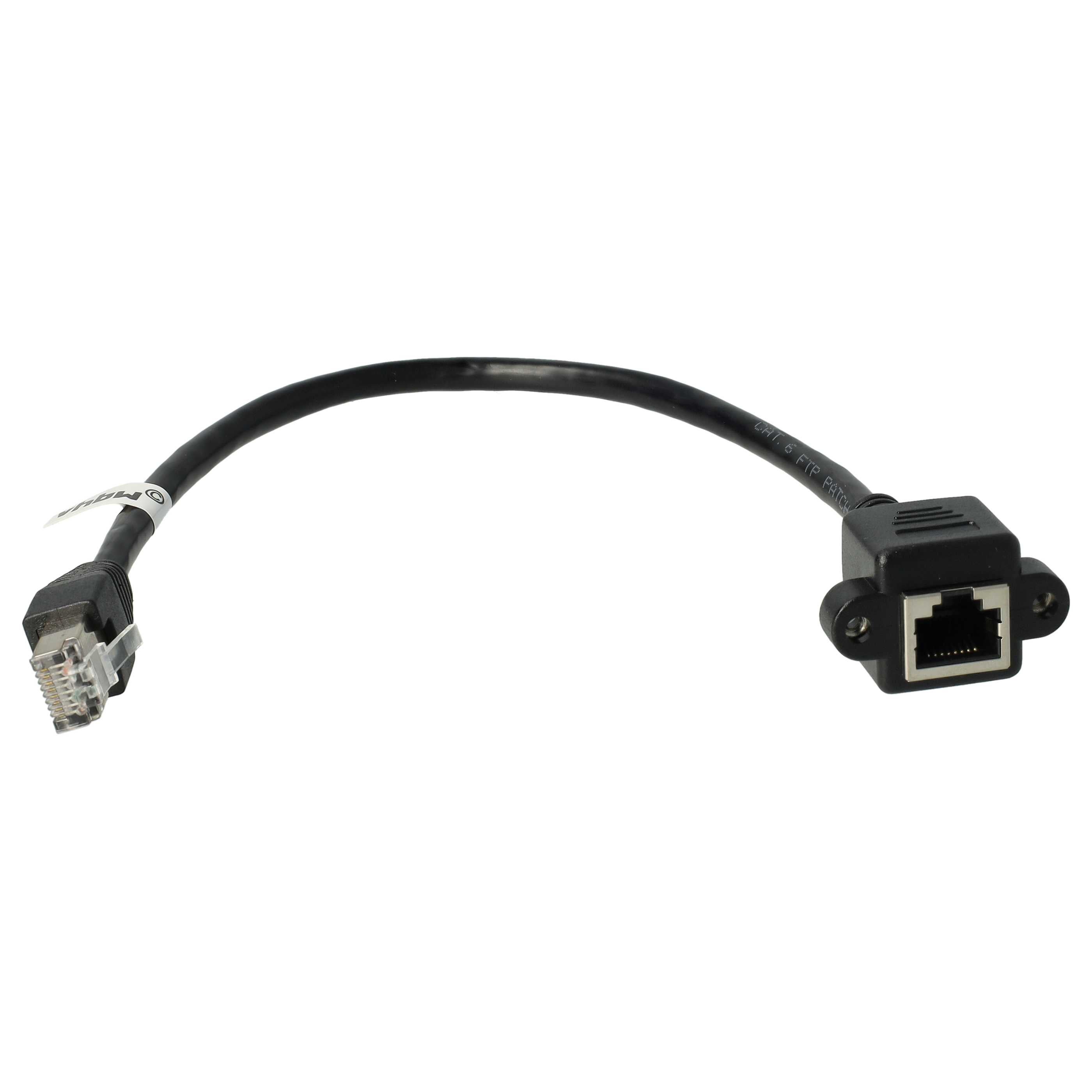 vhbw Câble de rallonge LAN Ethernet RJ45 mâle vers femelle - Rallonge Cat6 avec prise encastrée, 0,3 m noir - 3