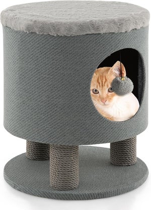 Tiragraffi Per Gatti Wiltec 100 Cm | 3 Ripiani + Piattaforma | Sisal Grigio | Base Stabile 57x57 Cm - Foto 10