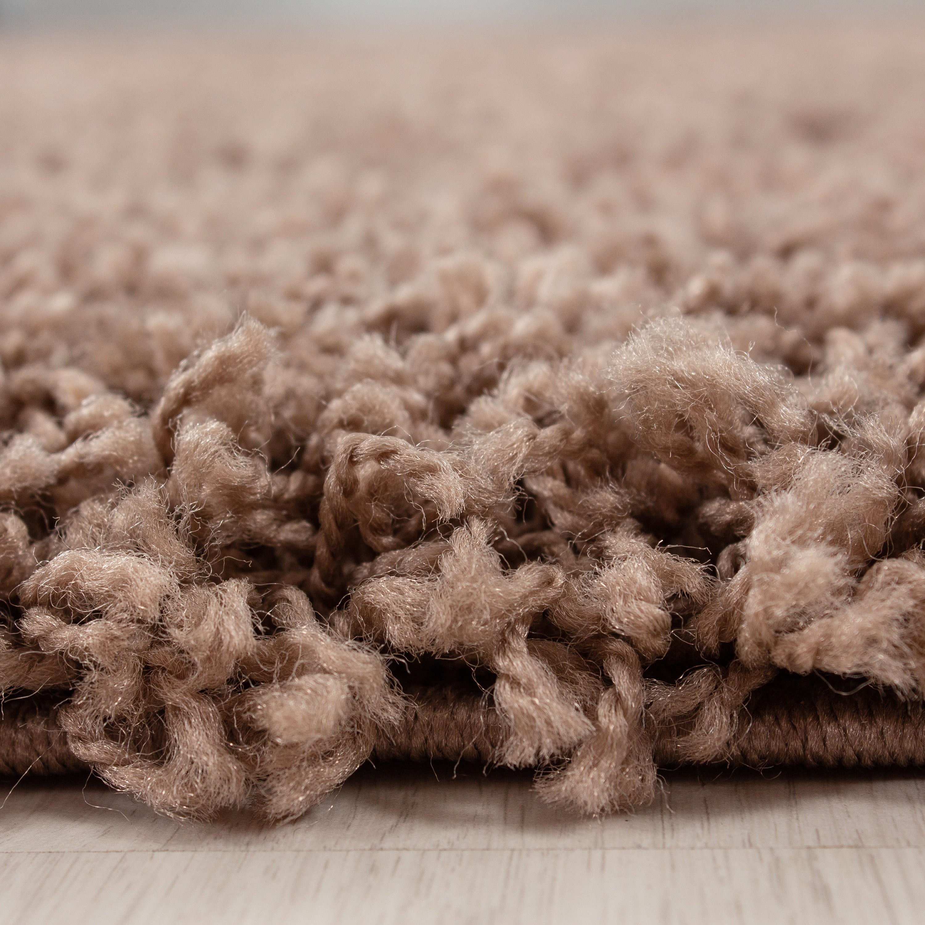 SHAGGY - Tapis Uni Rond - Café 160 x 160 cm - 3