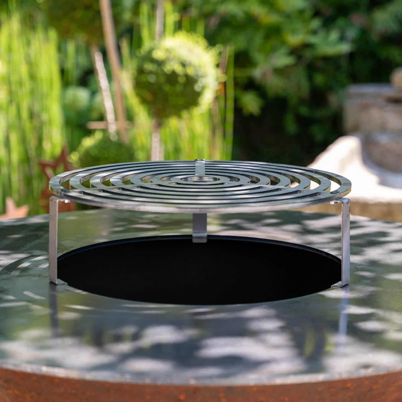 PACK Brasero Corten 80cm + Grille + Rebord - 7