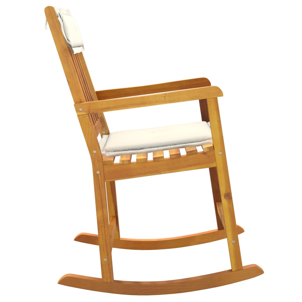 Chaise à bascule avec coussin | Rocking chairs | Fauteuil à bascule | Fauteuil de relaxation bois massif d'acacia612516 - 4