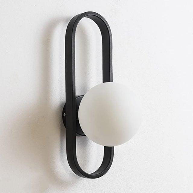 Applique da parete in vetro a forma di globo nordico, applique ovale da comodino, lampada da parete per camera da letto, lampadina non inclusa