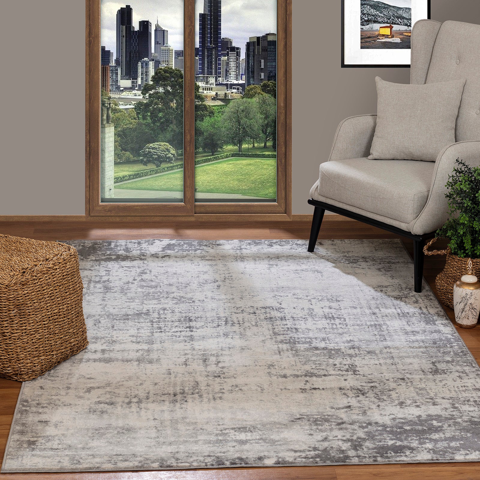 LIVABLISS Tapis Abstrait Moderne Gris/Blanc 160x215 cm Milena - 7