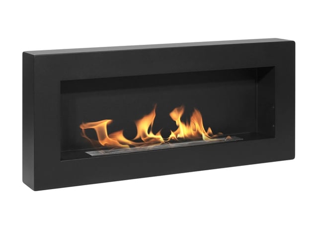 Chimenea de bioetanol de pared Siena Black (largo 90 x fondo 12 x alto 40 cm)