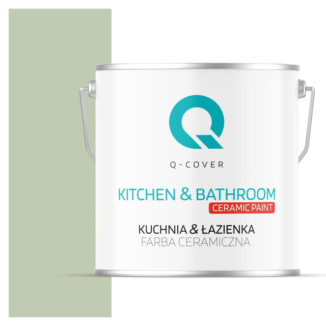 Farba Ceramiczna Kuchnia & Łazienka Q-Cover Oliwkowy H2055 Głęboki Mat 5L