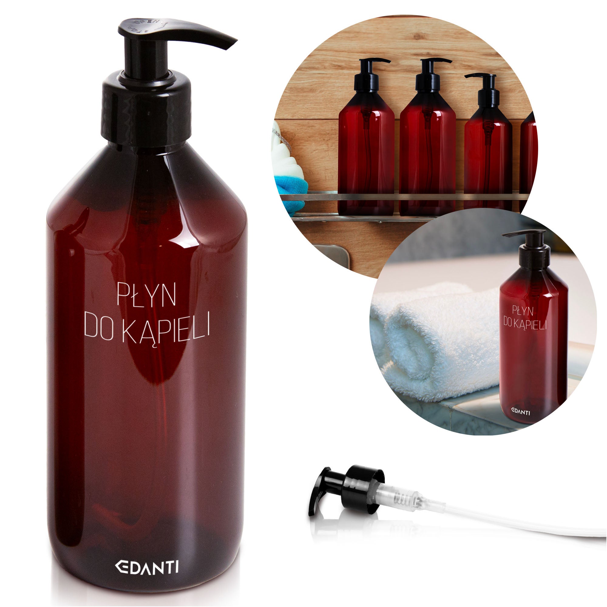 Dozownik Z Pompką Butelka Na Płyn Do Kąpieli 500 ml Wielokrotnego Użytku Wielorazowa