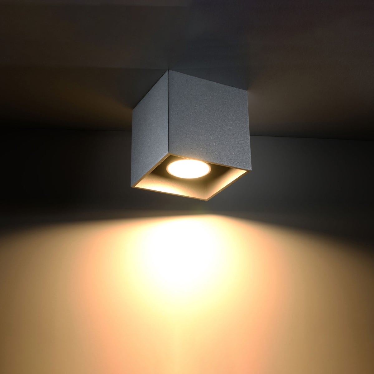 Plafon QUADX 1 szary LED 3000K - 10x10x10cm Sollux