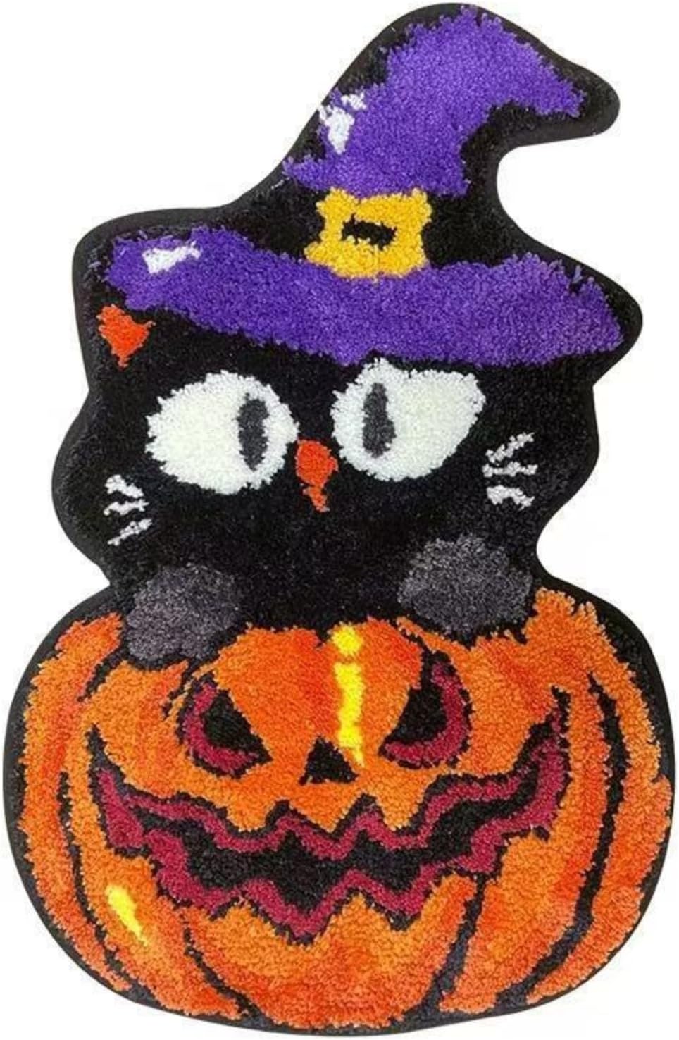 Dywanik łazienkowy z motywem dyni na Halloween – miękki z mikrofibry – antypoślizgowy – zmywalny – wzór dyni – upiorna jesienna dekoracja