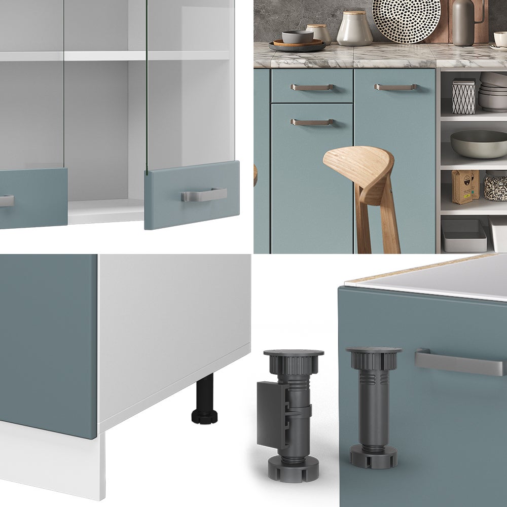 Vicco Cuisine R-Line, Bleu-gris/blanc, 240cm sans PT - 6