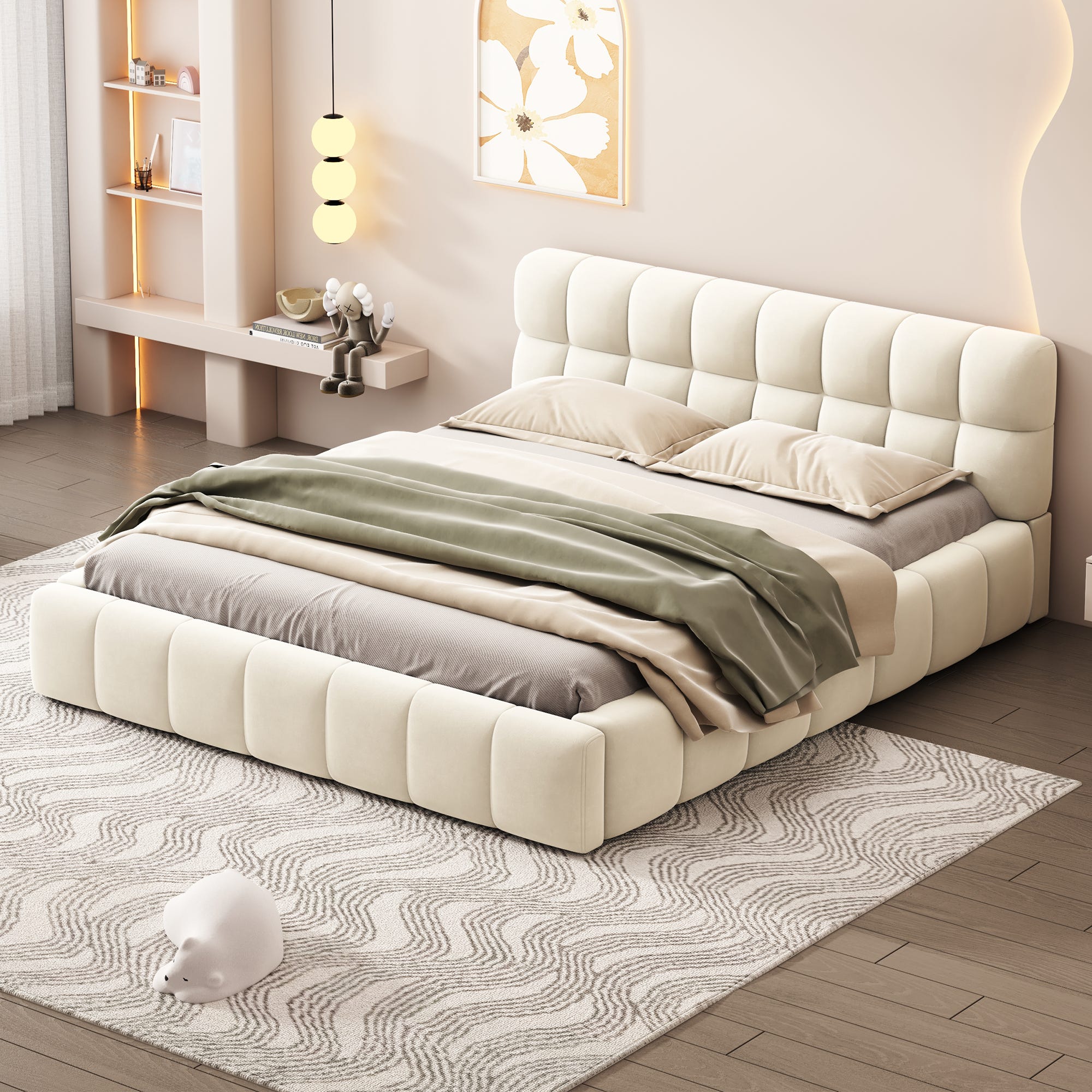 Testiera Letto Imbottita In Lino Naturale 160cm - Design Moderno E Confortevole Per Camera Da Letto - Foto 3