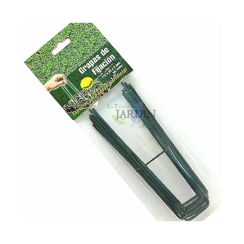 100 grampos de jardim, grama artificial, estacas de fixação para tela, pregos de metal galvanizado - 3