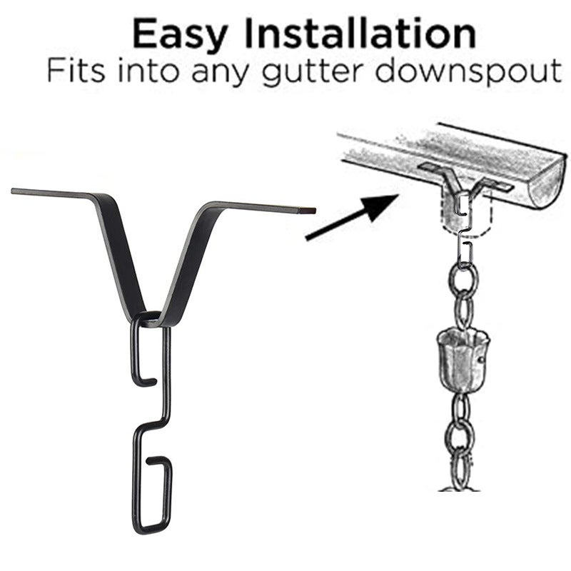 Gancio V-Hook Alluminio ForHome - Collegamento Catene Pioggia A Grondaia, Colore Alluminio