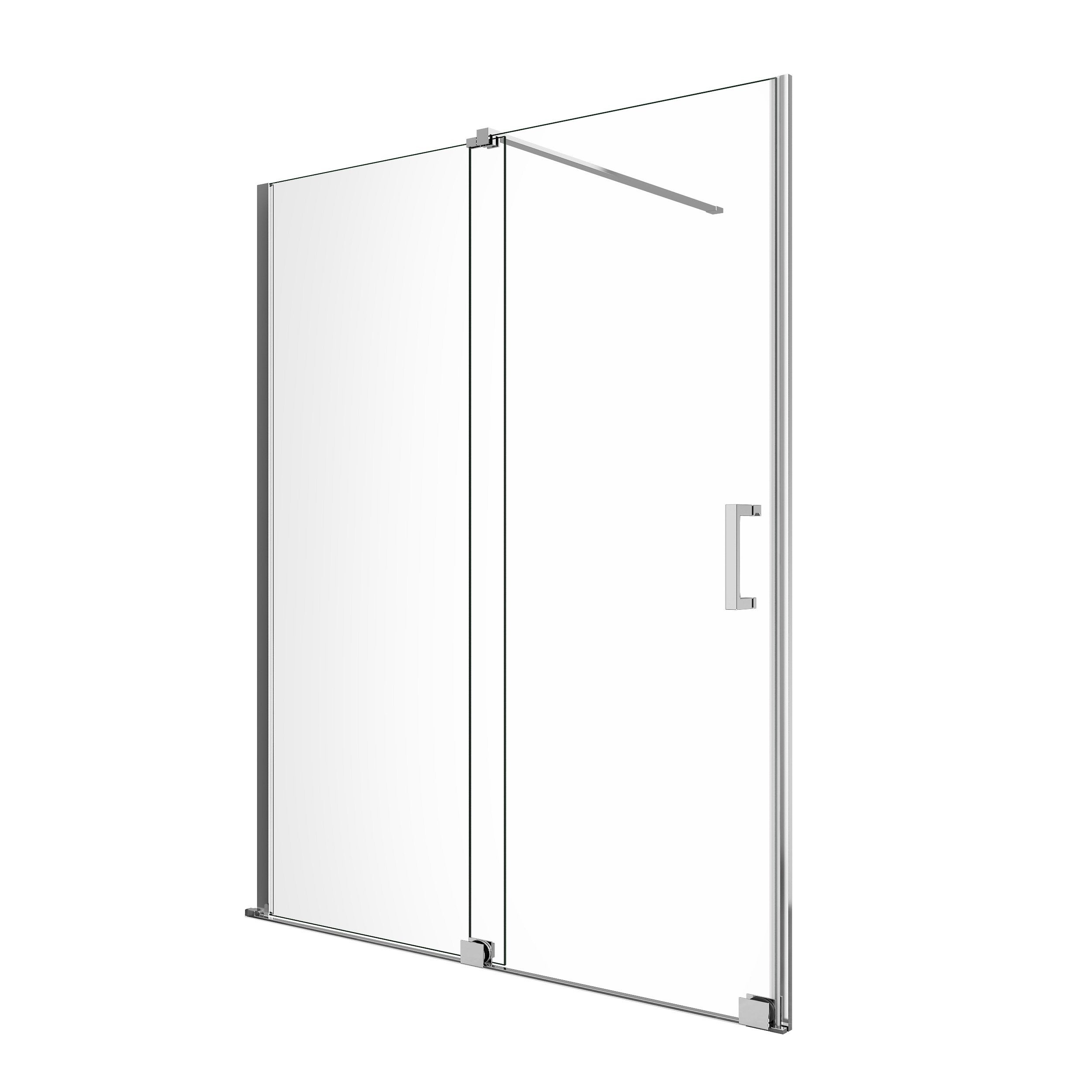 Drzwi prysznicowe Walk-In do montażu niszowego, przesuwne, 200 cm, rama chromowana, odwracalne – szer. Cm.160 regulowany 156-160 cm