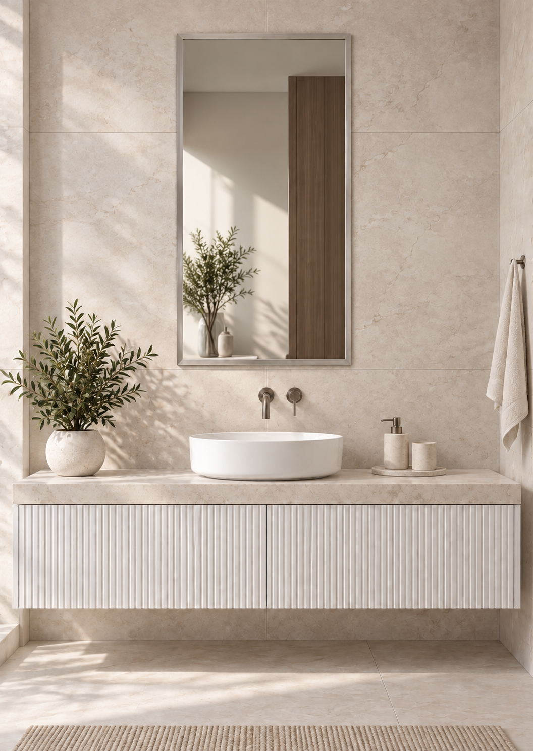 BRW LINE lustro w srebrnej ramie 65 x 120 cm