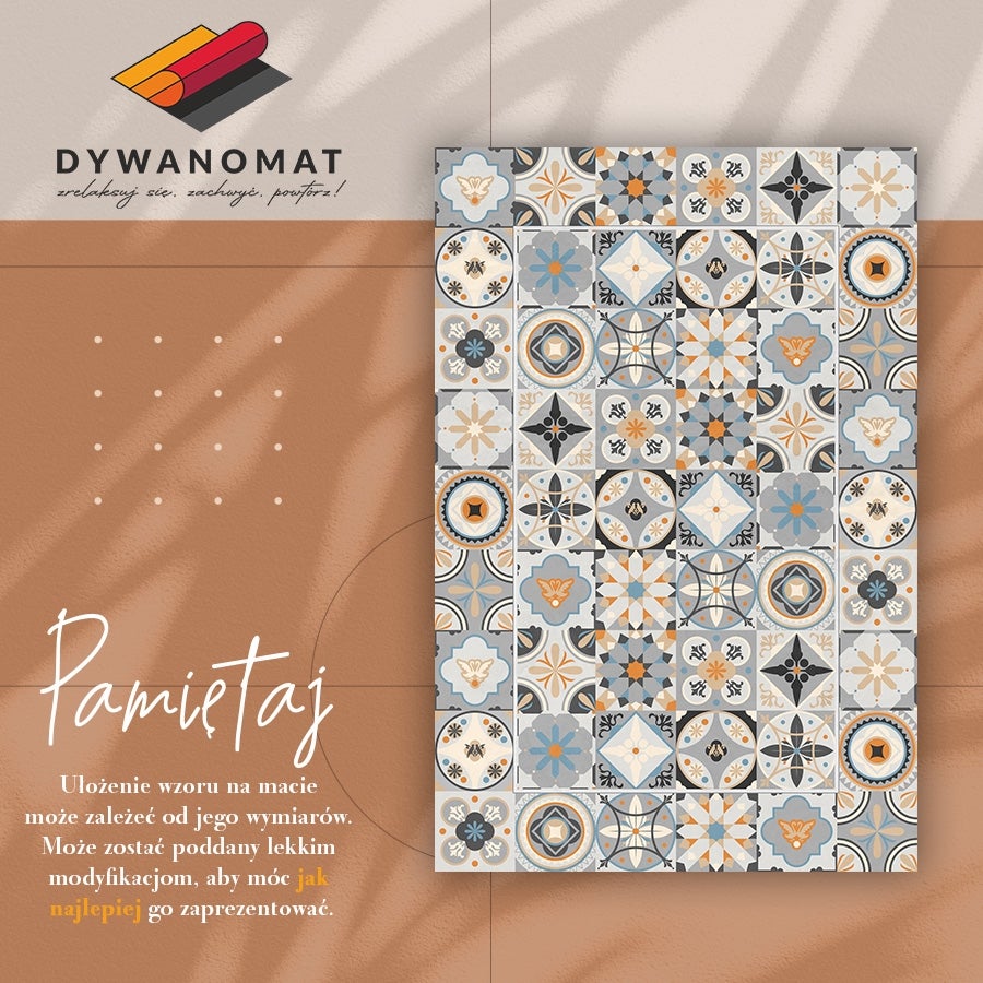 Dywan winylowy do wnętrz wzory geometryczne, mata winylowa dekoracyjna nowoczesna do salonu i przedpokoju 150x225 cm – Tulup - 3