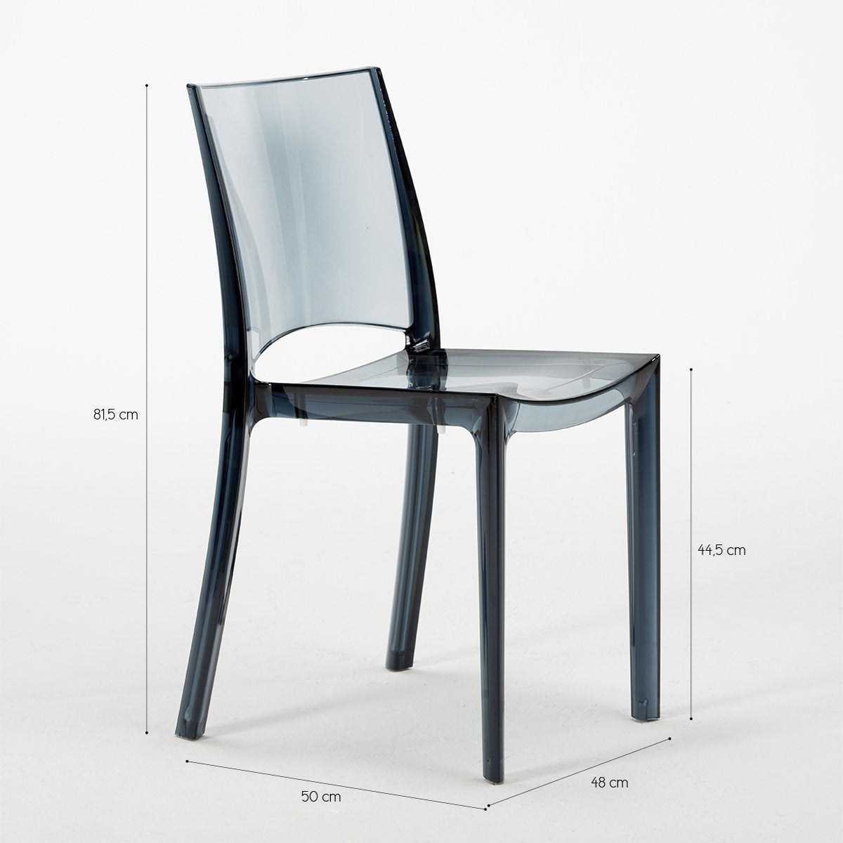 Chaise transparente salle à manger bar empilable B-Side Grand Soleil - 8