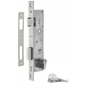 Serratura Per Porta Scorrevole - Kit Con Maniglia E Rosetta - Nero - Ø57mm - Emuca - Foto 3