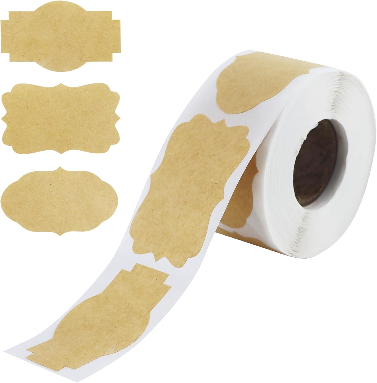 Opakowanie 250 szt. samoprzylepnych etykiet do opisywania dżemów, etykiety samoprzylepne z papierem kraft, etykiety na przyprawy, 50 x 30 mm
