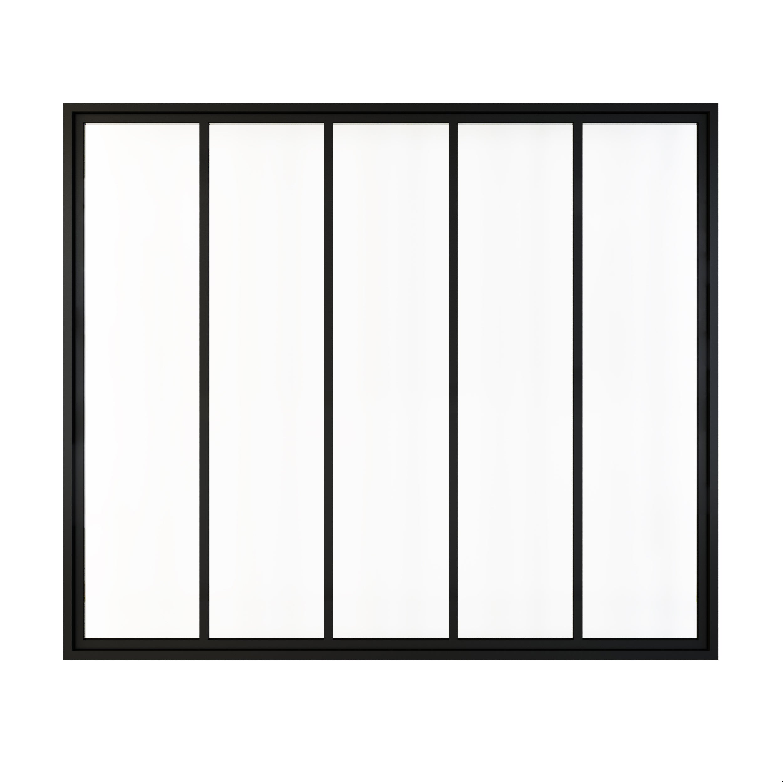 Verrière atelier acier noir mat 5 vitrages transparents inclus, H.130 x l.153 cm, SCHULTE, fenêtre d’intérieur, prête à poser, finition complète - 3