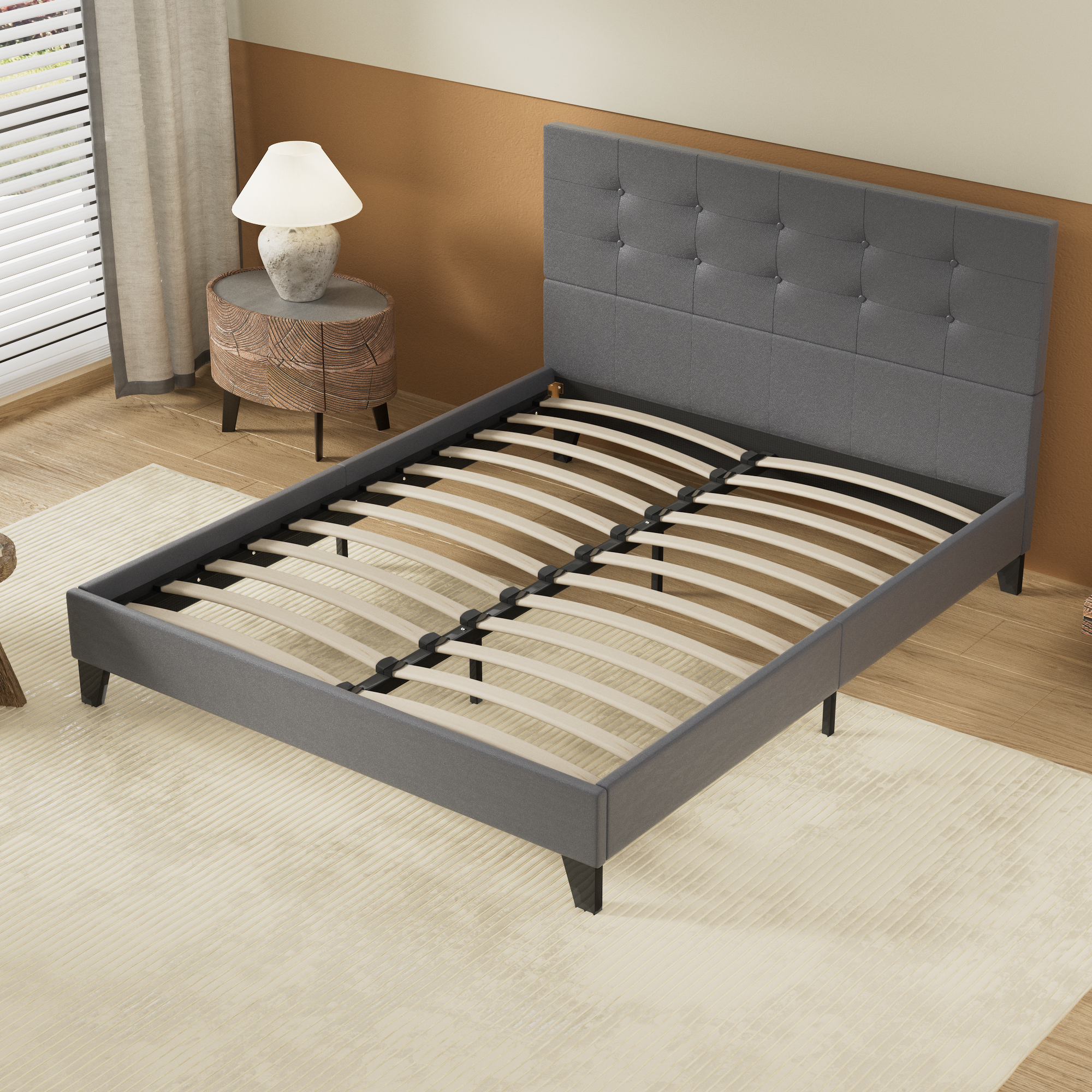 Cadre de lit avec tête de lit Brun cire 120 x 190 cm Pin massif | Leroy