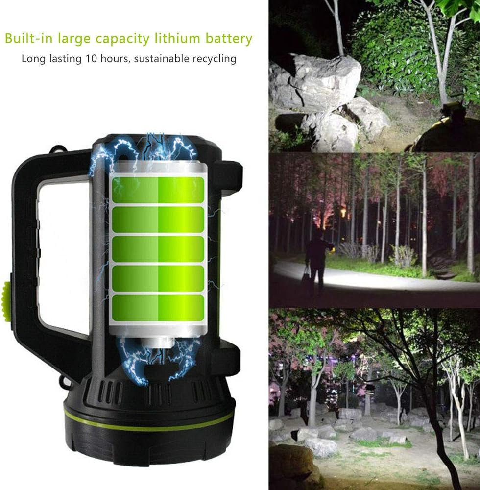 Lampe torche LED ultra-puissante rechargeable par USB, étanche, haute puissance, idéale pour les situations d'urgence, la randonnée, le camping et l - 2