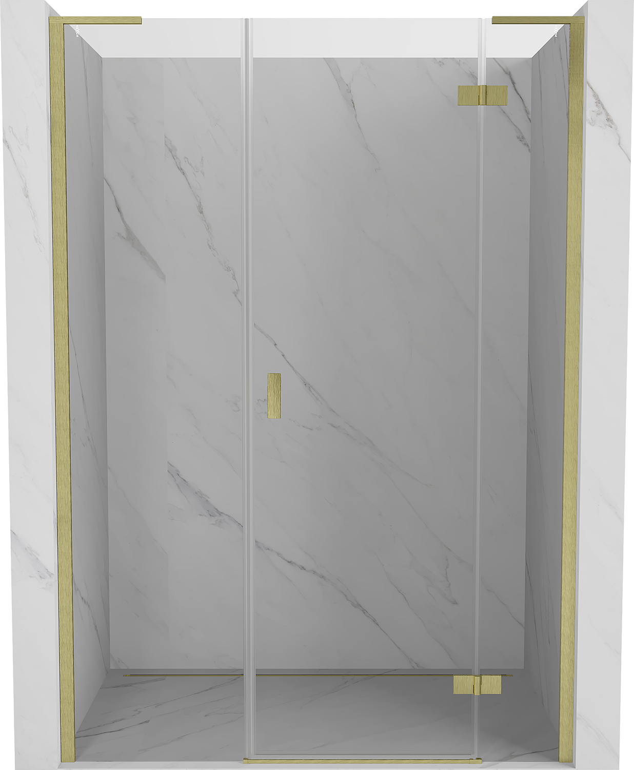 Mexen Mist-H L drzwi prysznicowe uchylne prawe 155 cm, transparent, złote szczotkowane - 8A5L-155-001-55-00-P