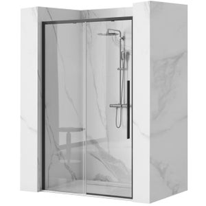 Porte De Douche Coulissante Idralite 140cm Verre Sérigraphié Alu Blanc H185cm