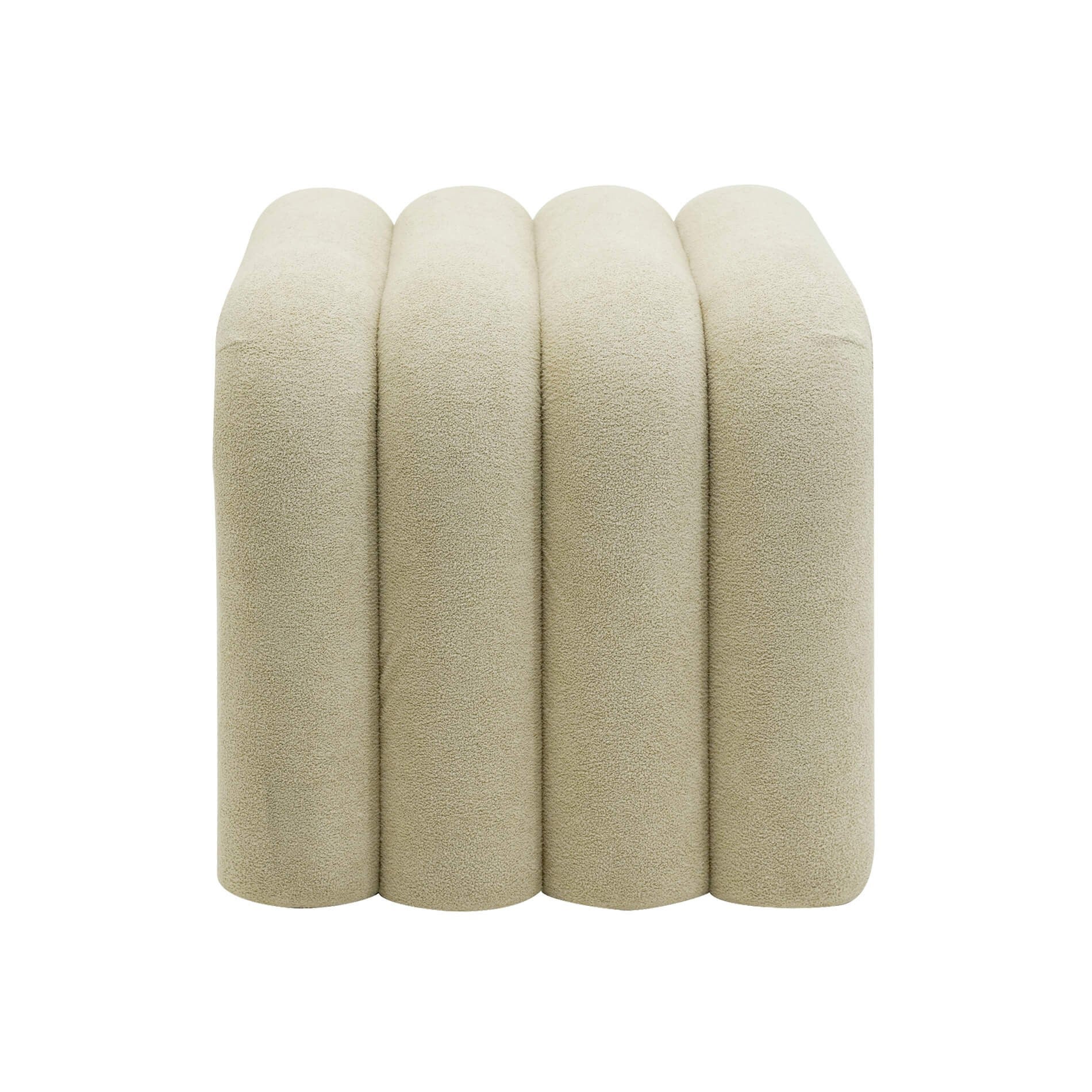 Pouf Rebecca Mobili Nikau 40x38x40 Tissu Polyester MDF Beige Moderne ENSEMBLE 2 pcs - 7