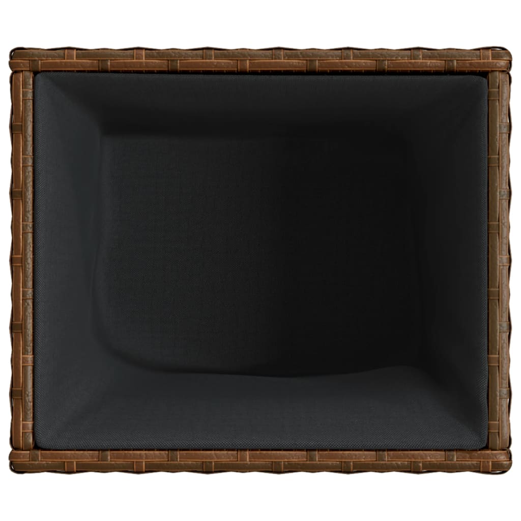 Jardinière bac lit surélevé plantes fleurs terrasse jardin 36 x 30 x 32 cm résine tressée marron 02_0037518 - 5