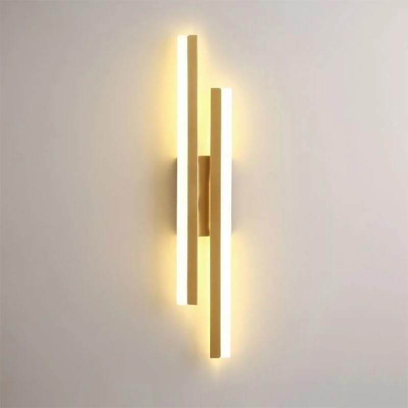 Nowoczesna złota lampa ścienna LED, 16 W, do sypialni, salonu, hotelu, schodów, białe światło 6000 K, 48 cm